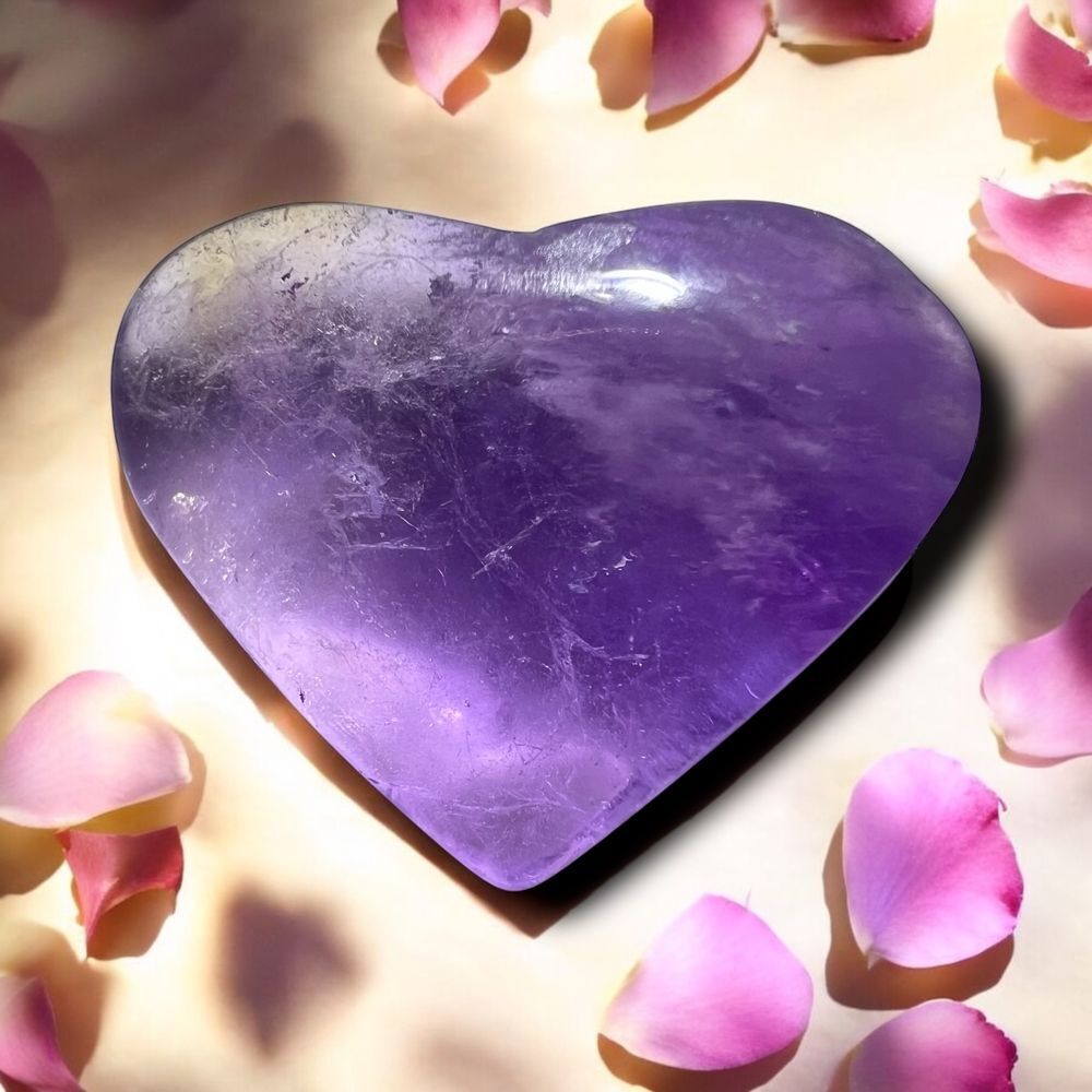 Amethyst Crystal Heart‎ Carving